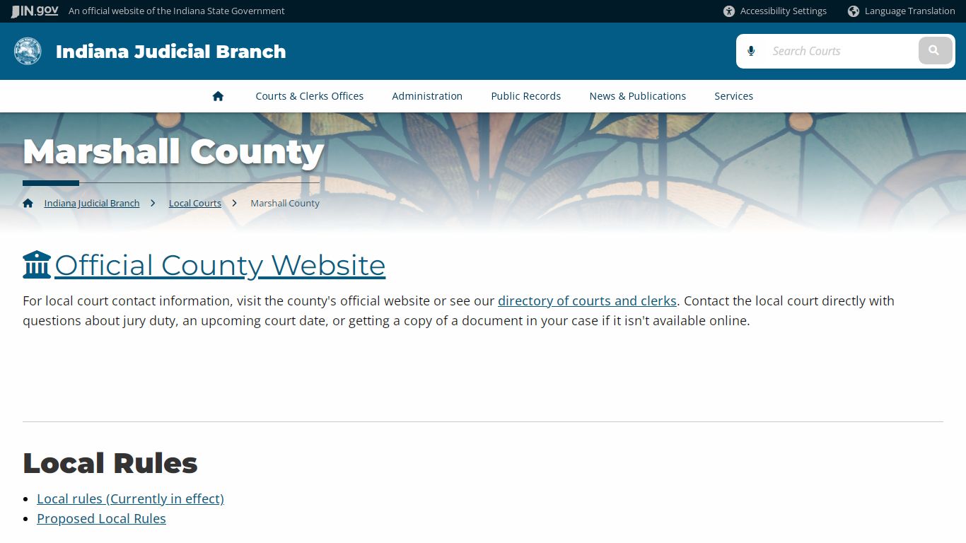 Indiana Judicial Branch: Marshall County - secure.in.gov